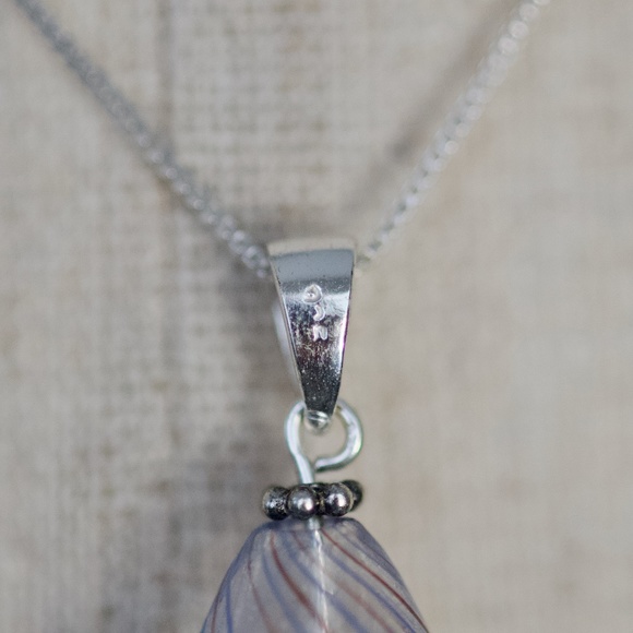 MWS 925 Italy Hand Made Glass Necklace and Earring Set - Picture 4 of 11